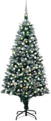 vidaXL Brad Craciun artificial cu LED-uri/globuri/conuri pin, 210 cm GartenMobel Dekor (3077704)