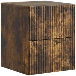 vidaXL Dulap de noapte suspendat, stejar fumuriu, 2 sertare, 33x34, 5x40 cm (898475)