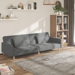 vidaXL Canapea extensibila cu 2 locuri, 2 perne, gri deschis, textil GartenMobel Dekor (375799) Canapea