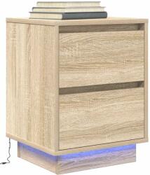 vidaXL Noptiera cu lumini LED Stejar Sonoma 38x34x50 cm GartenMobel Dekor (861287)