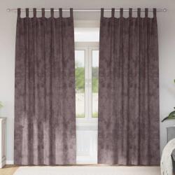vidaXL Cortine din catifea cu perdele 2 pcs Maro 225 x 140 cm Catifea GartenMobel Dekor (4107730)