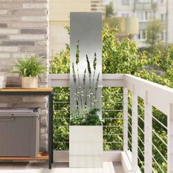 vidaXL Ghiveci de Gradina cu Panou Decorativ Argintiu 32 x 140 cm GartenMobel Dekor (876397)