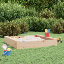 vidaXL Cutie de nisip patrata cu scaune, lemn masiv de pin GartenMobel Dekor (825030)