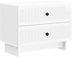 vidaXL Noptiera alba lucioasa cu 2 sertare, 62 x 34, 5 x 47, 5 cm (893859)
