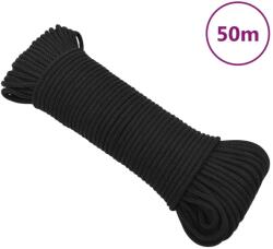 vidaXL Franghie de barca, negru complet, 4 mm, 50 m, polipropilena GartenMobel Dekor (152487)