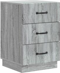 vidaXL Noptiera gri Sonoma cu 3 sertare, lemn prelucrat, 43x41x63, 5 cm (895251)