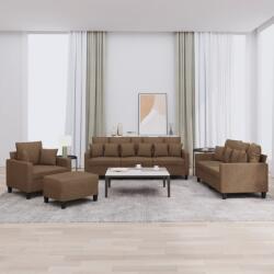 vidaXL Set de canapele cu perne, 4 piese, maro, textil GartenMobel Dekor (3201643) Canapea
