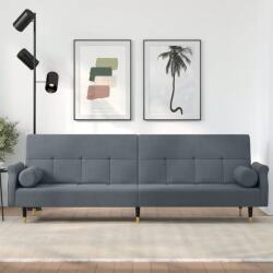 vidaXL Canapea extensibila cu perne, gri închis, catifea GartenMobel Dekor (351858) Canapea