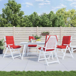 vidaXL Perne scaun cu spatar mic, 4 buc. , rosu, textil oxford GartenMobel Dekor (377690)