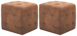vidaXL Noptiere, 2 buc. , maro, 30x30x30, piele întoarsa ecologica GartenMobel Dekor (249014)