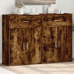 vidaXL Comode, 2 buc. , stejar fumuriu, 60x30x84 cm, lemn compozit GartenMobel Dekor (3276599) Comoda