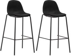 vidaXL Scaune de bar, 2 buc. , negru, material textil GartenMobel Dekor (281535)