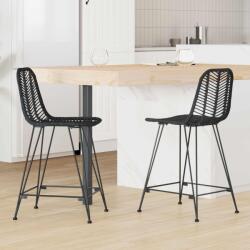 vidaXL Scaun Bar 2 pcs Negru 44, 5 x 54, 5 x 97, 5 cm Ratan si Fier GartenMobel Dekor (42011548)