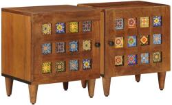 vidaXL Set 2 noptiere maro din lemn masiv de mango, 40 x 33 x 46 cm (4018221)