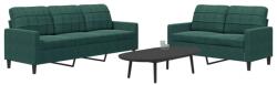 vidaXL Set de canapele cu perne, 2 piese, verde închis, catifea GartenMobel Dekor (3278393) Canapea