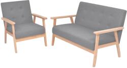 vidaXL Set canapele 2 piese Textil Gri deschis GartenMobel Dekor (275176) Canapea