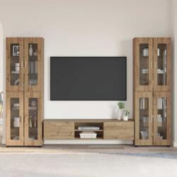 vidaXL Set comoda TV FLORIN 3 pcs Stejar Artizanal Lemn compozit GartenMobel Dekor (3397993)