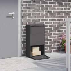 vidaXL Cutie pentru colet cu depozitare Negru 44 x 22 x 82 cm Otel GartenMobel Dekor (874919)