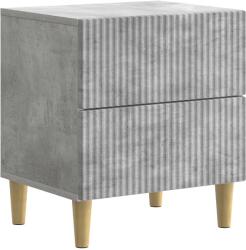 vidaXL Noptiera gri beton cu 2 sertare, lemn prelucrat, 43x34, 5x48 cm (894531)