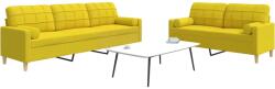 vidaXL Set de canapele cu perne rulou, 2 piese, galben deschis, textil GartenMobel Dekor (3278340) Canapea