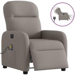 vidaXL Fotoliu electric de masaj rabatabil, gri taupe, textil GartenMobel Dekor (3302969)