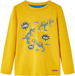 vidaXL Tricou pentru copii cu maneci lungi, ocru, 128 GartenMobel Dekor (13247)
