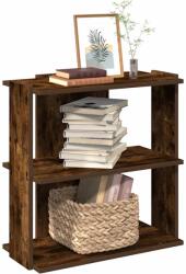 vidaXL Biblioteca 3 niveluri stejar fumuriu 60x30x60 cm lemn prelucrat GartenMobel Dekor (860251) Biblioteca