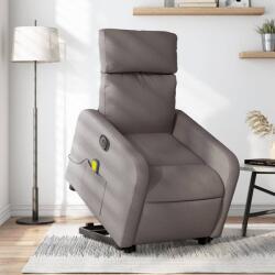 vidaXL Fotoliu electric masaj rabatabil cu ridicare, gri taupe, textil GartenMobel Dekor (3206733)