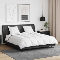 vidaXL Pilota de iarna 240x220 cm cu 2 perne, alb, umplutura pene de rata (3376920) Lenjerie de pat