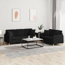vidaXL Set de canapele cu perne, 2 piese, negru, material textil GartenMobel Dekor (3202138) Canapea