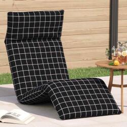 vidaXL Sezlong pliabil, model în carouri negru, 175x54x8, 5 cm GartenMobel Dekor (4019762)