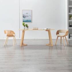 vidaXL Scaun de bucatarie, crem, lemn curbat si piele ecologica GartenMobel Dekor (283112)
