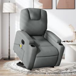 vidaXL Fotoliu electric masaj rabatabil cu ridicare, gri închis textil GartenMobel Dekor (3204405)