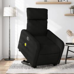 vidaXL Fotoliu electric de masaj rabatabil cu ridicare, negru, textil GartenMobel Dekor (3206728)