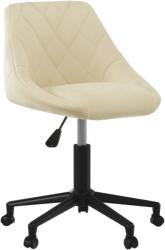 vidaXL Scaun de masa pivotant, crem, catifea GartenMobel Dekor (3089031)
