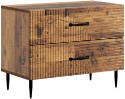 vidaXL Noptiera cu 2 sertare, finisaj lemn vechi, 62 x 34, 5 x 47, 5 cm (894783)