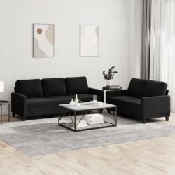 vidaXL Set de canapele cu perne, 2 piese, negru, catifea GartenMobel Dekor (3201521) Canapea