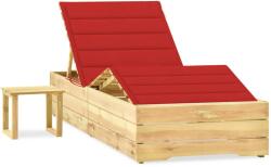 vidaXL Sezlong de gradina cu masa si perna, lemn de pin tratat GartenMobel Dekor (3065960)