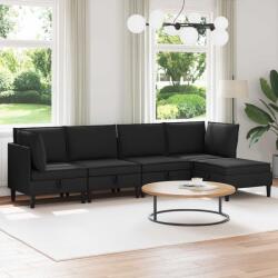 vidaXL Set de mobilier pentru living 5 pcs Negru Tesatura GartenMobel Dekor (3413811) Canapea