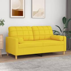 vidaXL Canapea cu 2 locuri cu pernute, galben deschis, 140 cm, textil GartenMobel Dekor (3200787) Canapea
