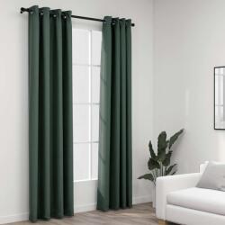 vidaXL Draperii opace, aspect in, cu ocheti, 2 buc. , verde, 140x245 cm GartenMobel Dekor (321186)
