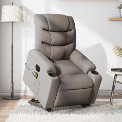 vidaXL Fotoliu electric masaj rabatabil cu ridicare, gri taupe, textil GartenMobel Dekor (3206679)