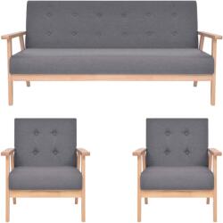 vidaXL Set de canapele, 3 piese, gri închis, material textil GartenMobel Dekor (279145) Canapea
