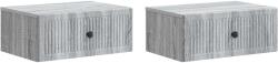 vidaXL Set 2 noptiere suspendate Sonoma gri cu sertar, 49 x 34, 5 x 20 cm (897948)