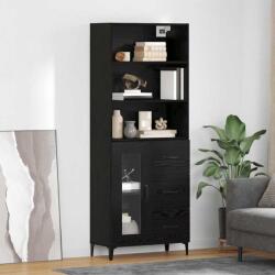 vidaXL Bufet cu sertar Stejar Negru 69, 5 x 34 x 180 cm Lemn compozit GartenMobel Dekor (3416101) Comoda