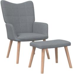 vidaXL Scaun de relaxare cu taburet, gri deschis, textil GartenMobel Dekor (327930)