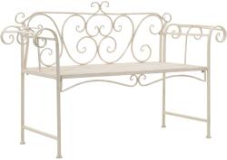 vidaXL Banca de gradina, alb vintage, 132 cm, metal GartenMobel Dekor (45430)