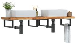 vidaXL Raft pentru lavoar montat pe perete, otel si lemn masiv acacia GartenMobel Dekor (3302753)