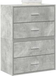 vidaXL Dulapuri cu 2 sertare 2 buc Beton Gri 60x31x40cm Lemn prelucrat GartenMobel Dekor (858828) Comoda