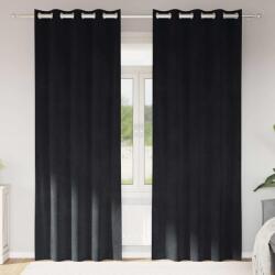vidaXL Perdele opace 2 pcs Negru 140 x 245 cm Catifea GartenMobel Dekor (4107166)